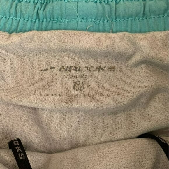 Brooks womens lined running shorts in gray blue and white - Picture 5 of 8